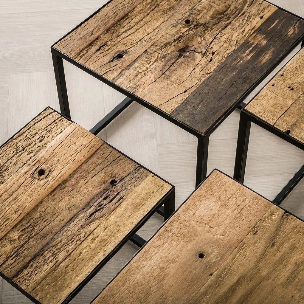 Set Van 4 Vierkante Salontafels - 50 X 50cm.