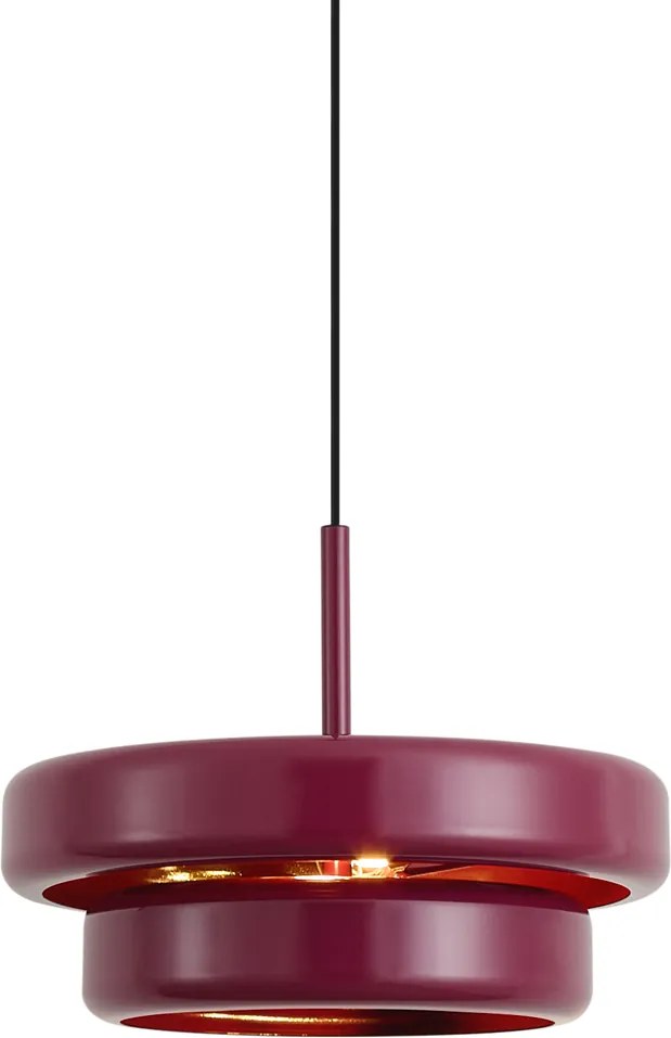 Retro hanglamp plum met metalen kap - Ophelia
