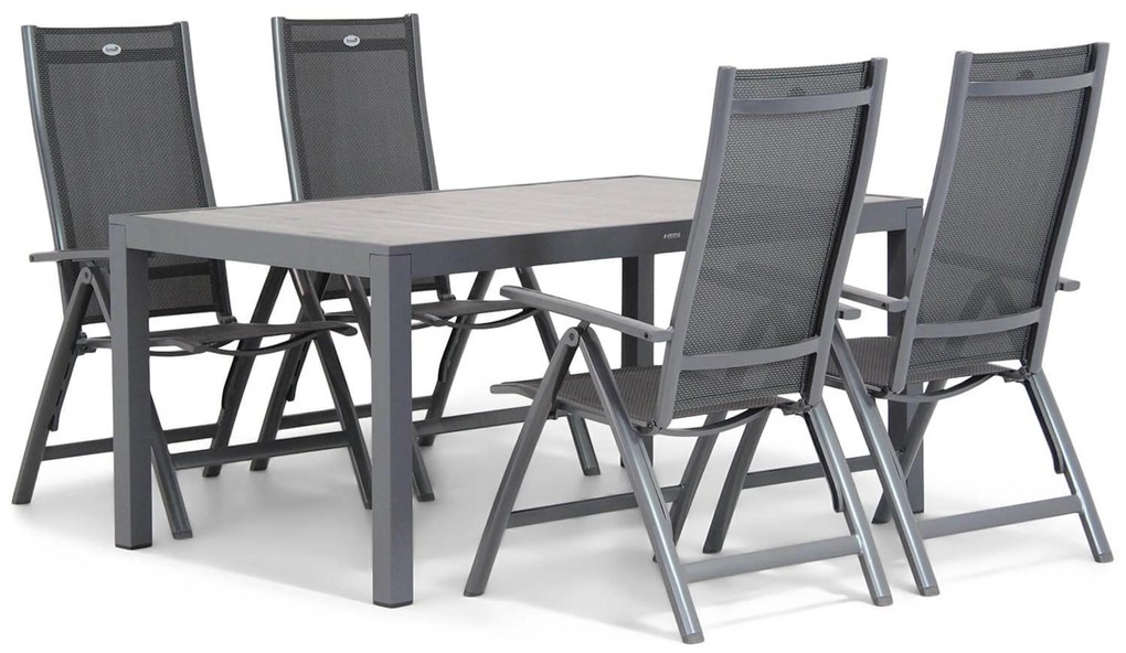 Tuinset 4 personen 164 cm Aluminium/Textileen /Aluminium/textileen Grijs Hartman Royal