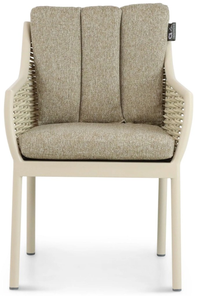 Tuinstoel Aluminium/Wicker Taupe-naturel-bruin Apple Bee Milou