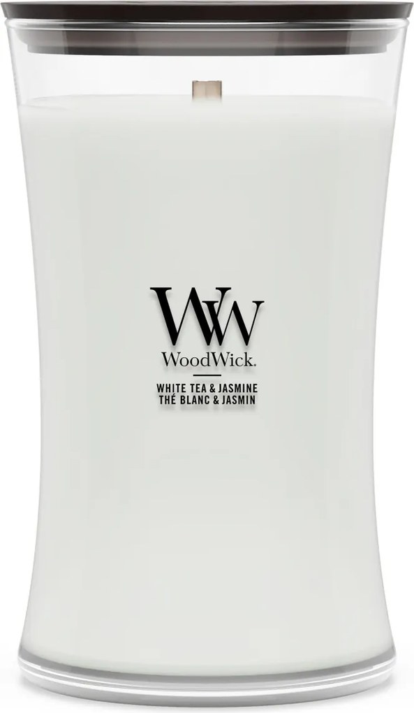 Woodwick geurkaars - Large Hourglass - White Tea &amp; Jasmine