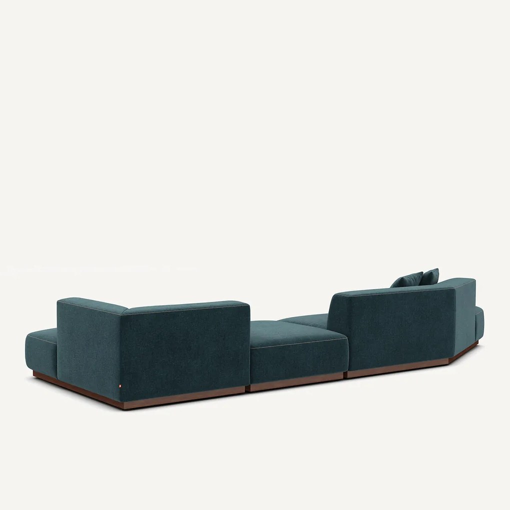 Open hoekbank rechts XL chenille fluweel, Jacopo