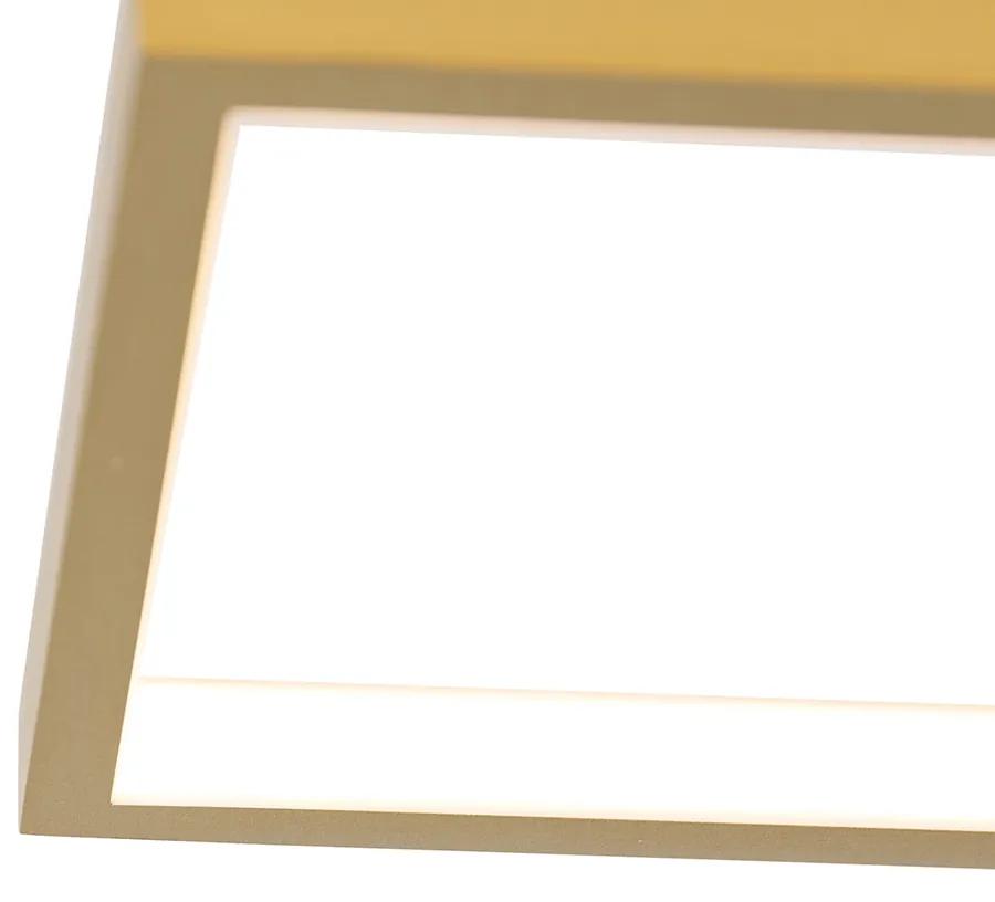 Plafondlamp goud incl. LED 3 staps dimbaar 4-lichts - Lejo Design vierkant Binnenverlichting Lamp