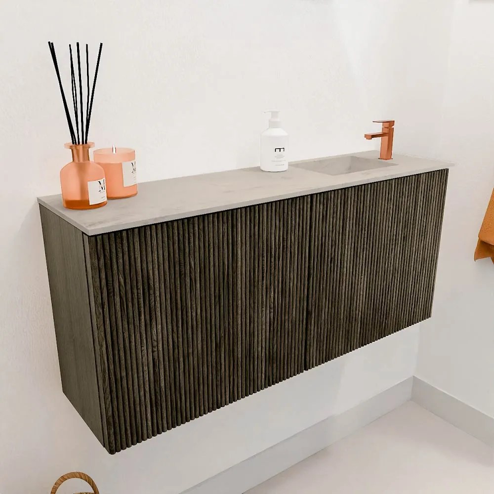 Mondiaz Joya DLux 90cm toiletmeubel shadow met wastafel faye rechts 1 kraangat opalo