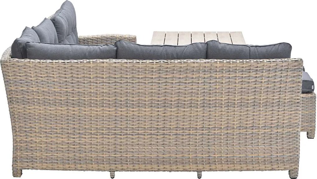 Garden Impressions Alaska lounge dining set 5-delig links - vintage willow - light teak vironwood