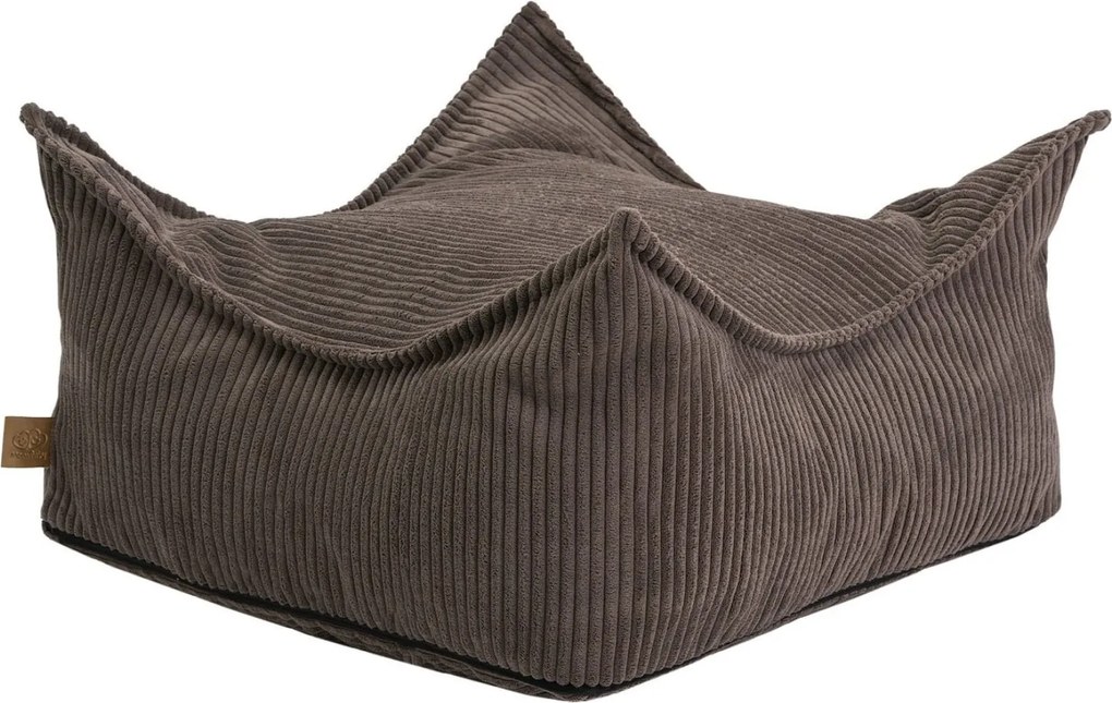 Vierkante Kinderpoef Aesthetic Rib - Bruin