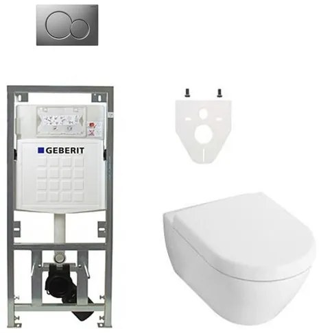 Villeroy en Boch Subway 2.0 DirectFlush toiletset met Geberit reservoir en bedieningsplaat softclose matchroom