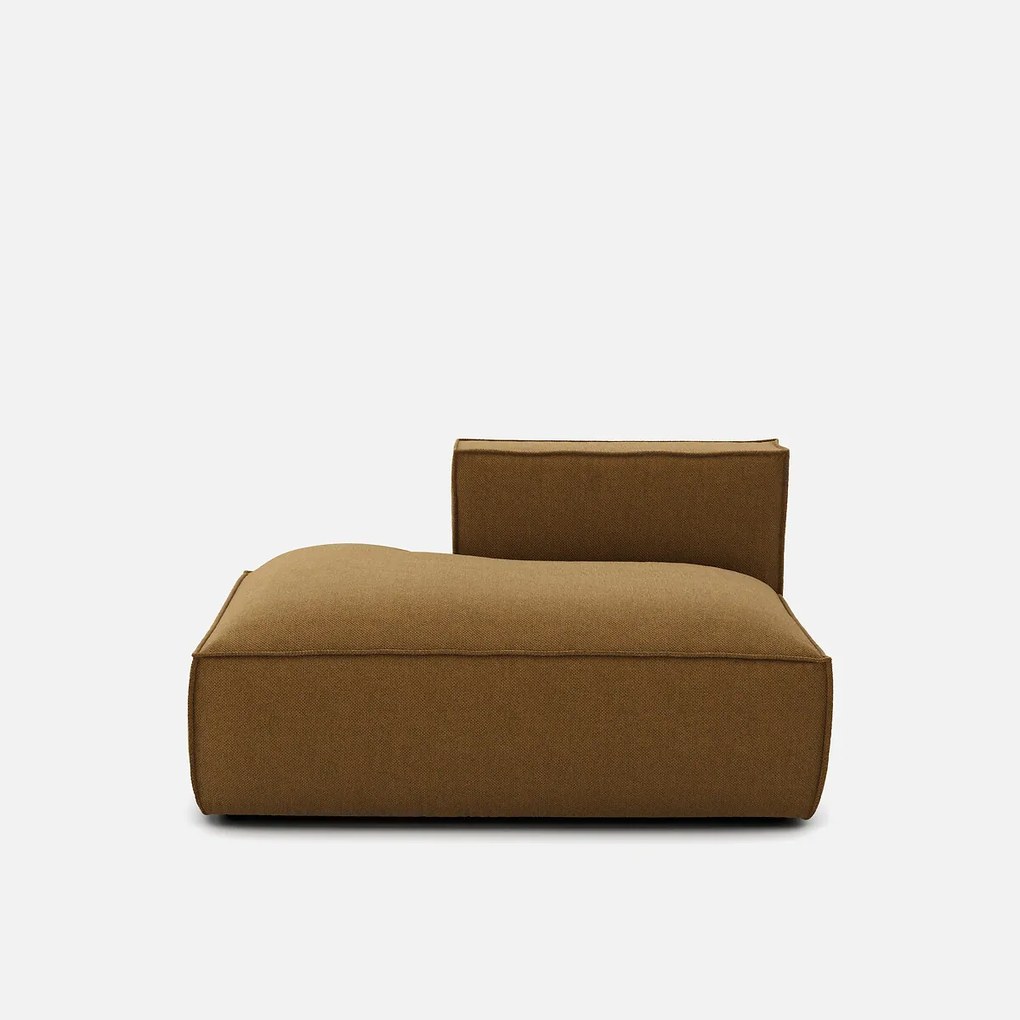 Links chaise longue-element voor modulaire bank, in structuurstof, Seven