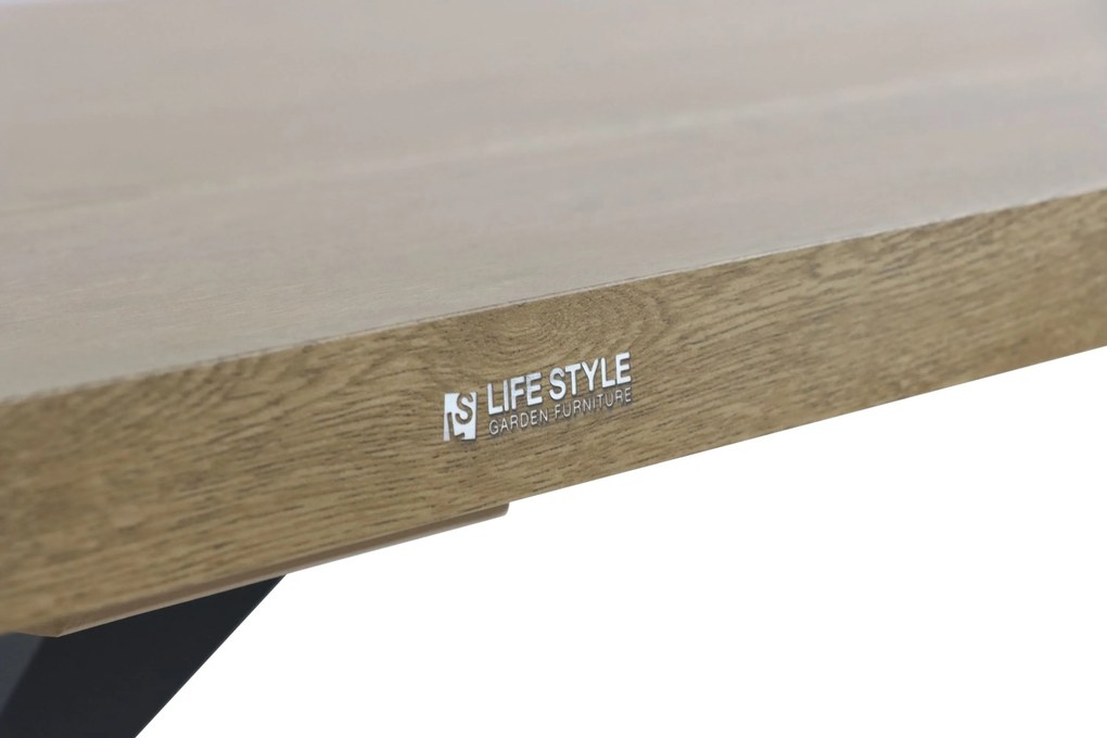 Dining Tuintafel rechthoekig 220 x 102 cm Aluminium Grijs Azzurro