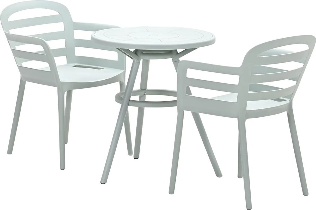 Garden Impressions Mira balkonset 3-delig - Faria tuintafel Ø60 cm - olijf