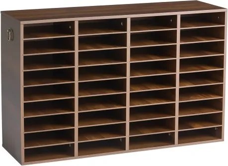 VEVOR Houten documentenbak/bureau-organizer met 36 vakken, bruin, opbergbak voor standaard A4-documenten, dossiers en papier, met verstelbare planken voor kantoor, thuis en in de klas, MDF