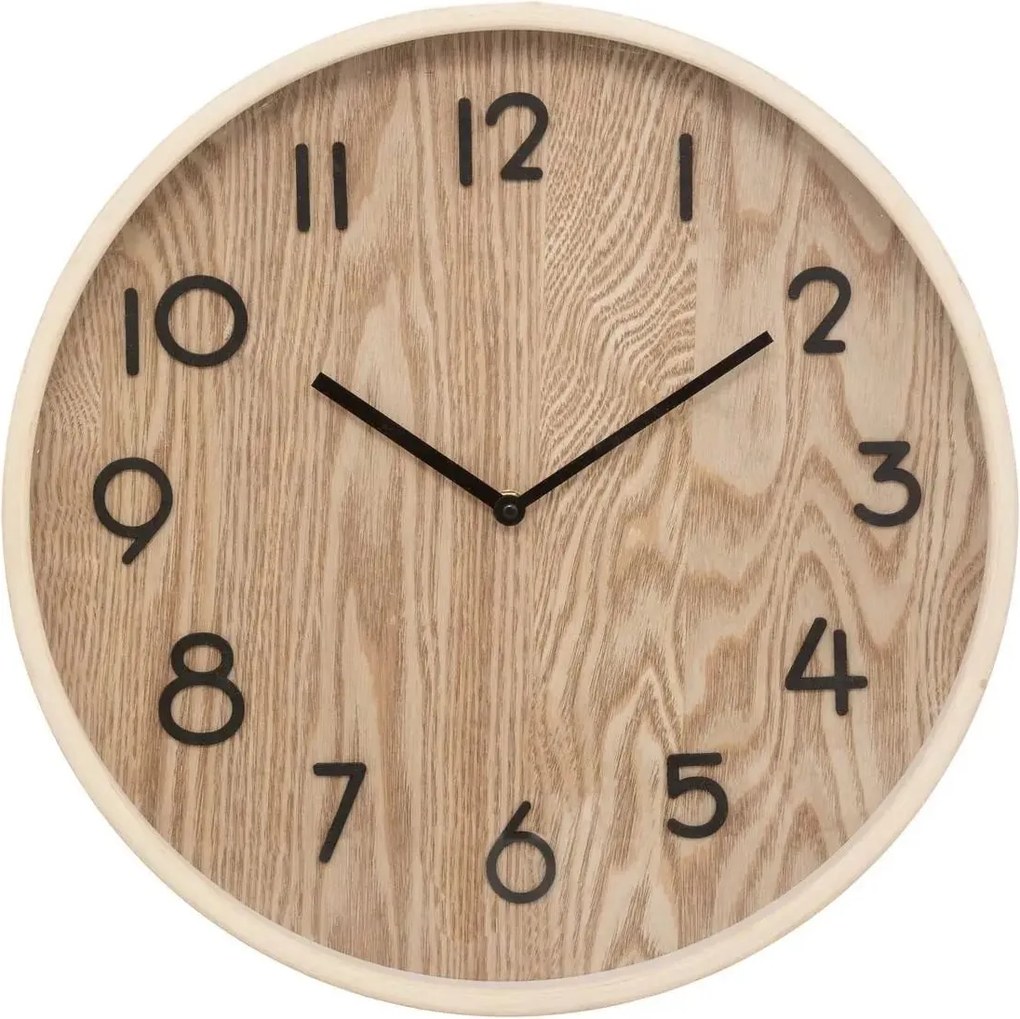 Atmosphera Ivana Wandklok – Licht bruin hout – diameter 38 cm – Bruin – Keuken/Kamer/Kantoor