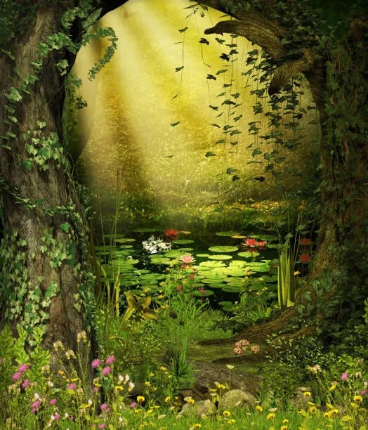 Ilustratie Enchanted Fairy Woods Pond, ratpack223