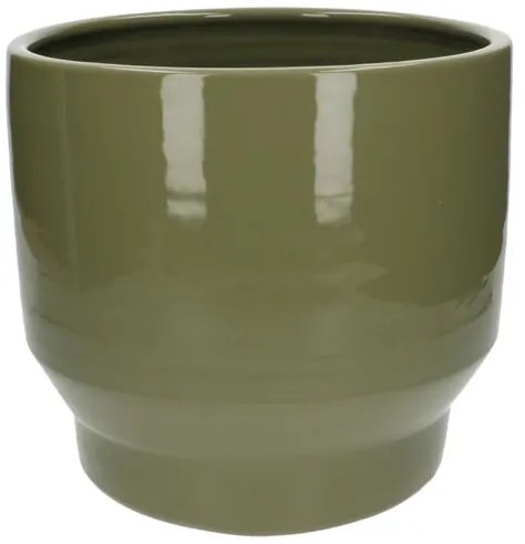 Bloempot'Pato', aardewerk, saliegroen,Ø27 cm