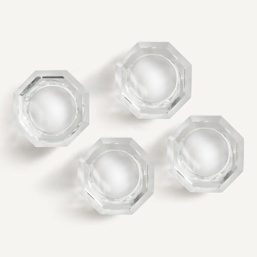 Set van 4 kandelaars van geslepen glas, MARLENE