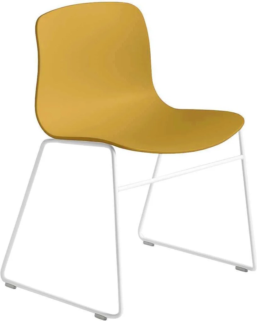Hay About A Chair AAC08 Stoel Met Wit Onderstel Mustard