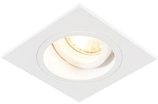 Inbouwspot vierkant wit draai- en kantelbaar - Chuck Modern GU10 Binnenverlichting Lamp