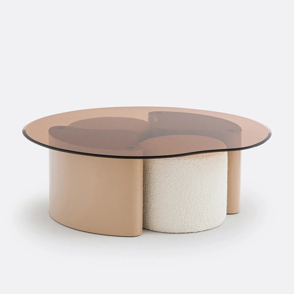 Salontafel met 2 poefs, POGLIO