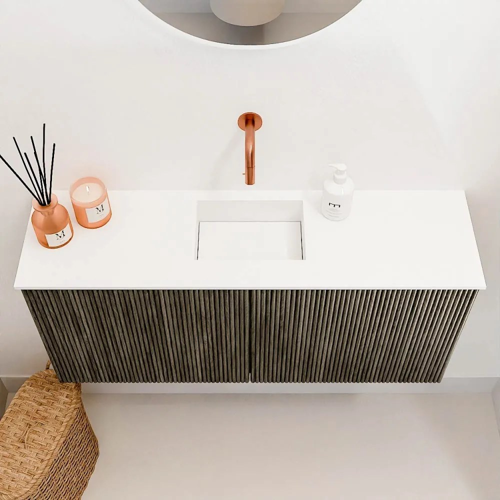 Mondiaz Joya 90cm toiletmeubel shadow met wastafel faye midden zonder kraangat talc