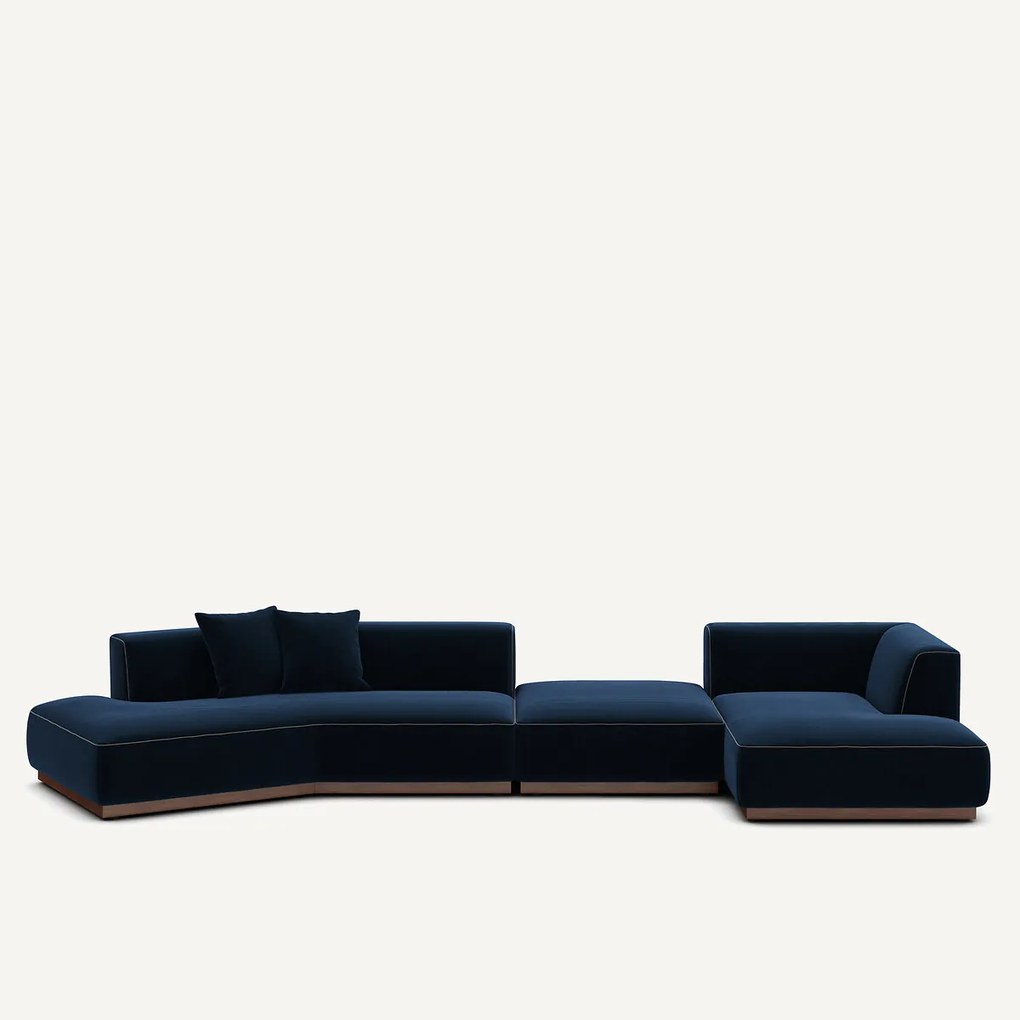 Open hoekbank rechts XL fluweel, JACOPO