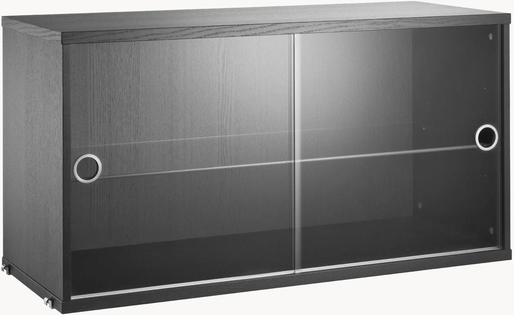 Displaykast String System met draaideuren van glas