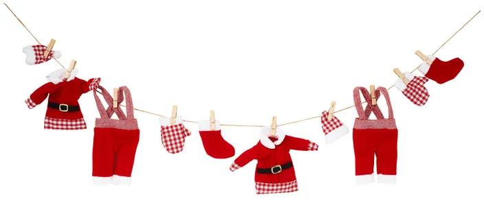 Guirlande kerstmankleding - textiel/hout