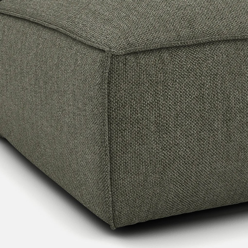 Rechts chaise longue-element voor modulaire bank, in structuurstof, Seven