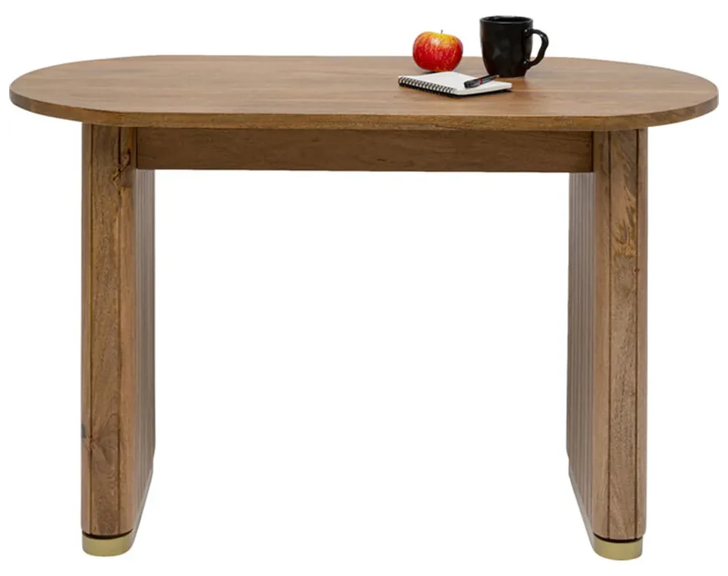 Kare Design Grace Ovaal Bureau Mangohout Messing - 110 X 55cm.