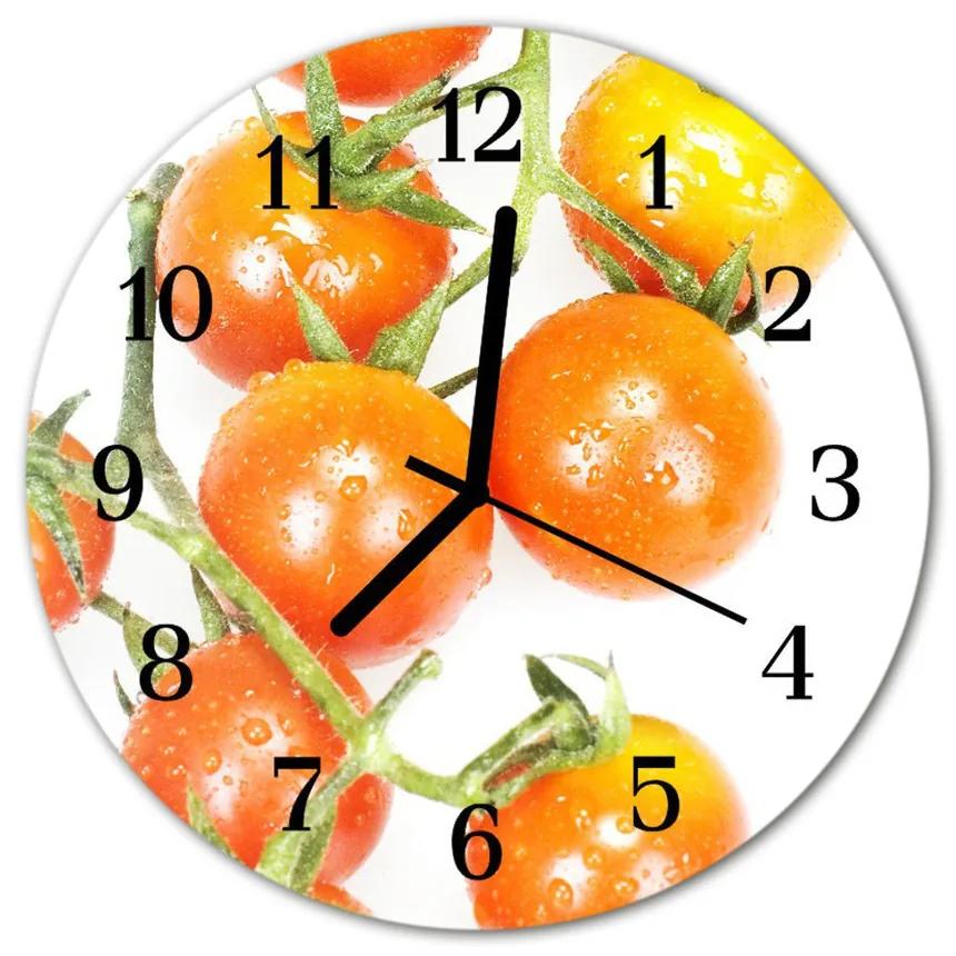 Ronde glas klok Tomaten fi 30 cm