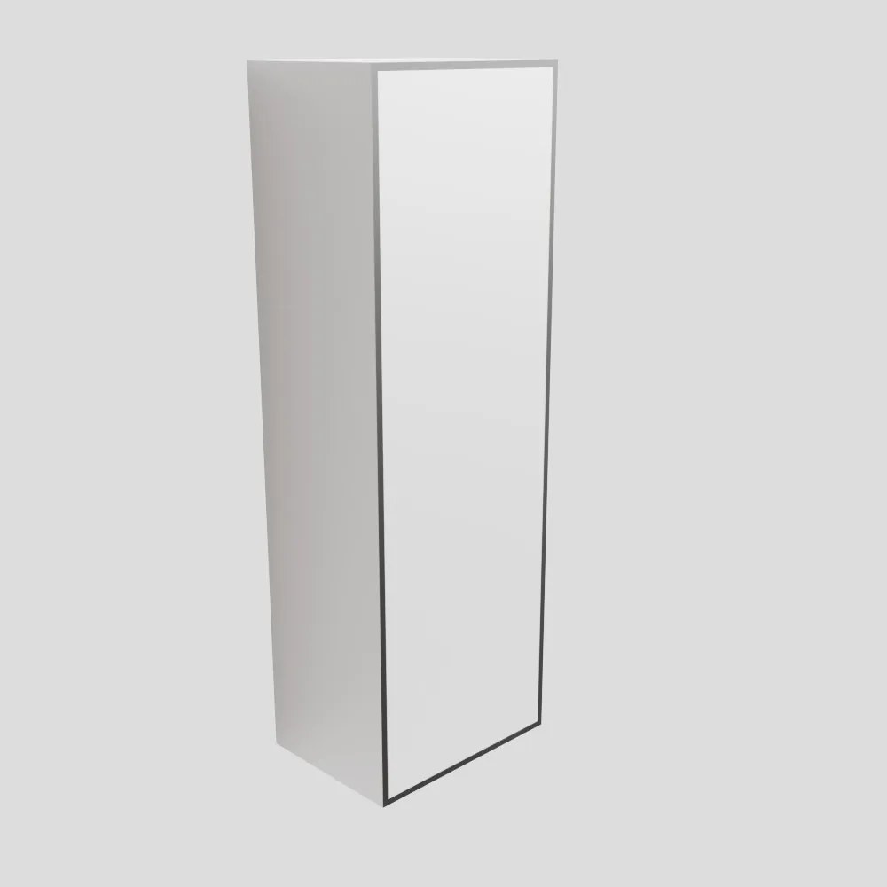 Zaro Lagom volledig naadloos solid surface kolomkast 90cm mat zwart rechtsdraaiend.