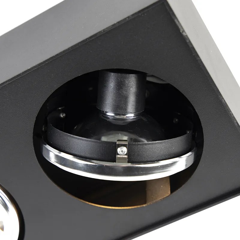 Design spot zwart vierkant 3-lichts - Kaya