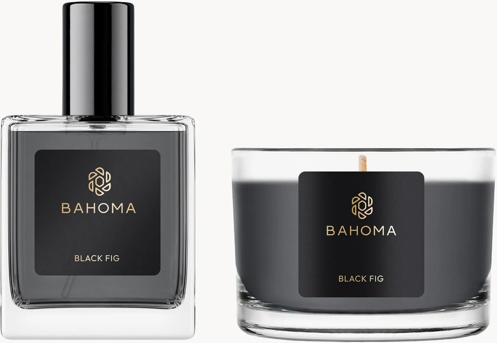 Kamerspray en geurkaars Black Fig, 2-delig (vijg, anijs, groen blad)