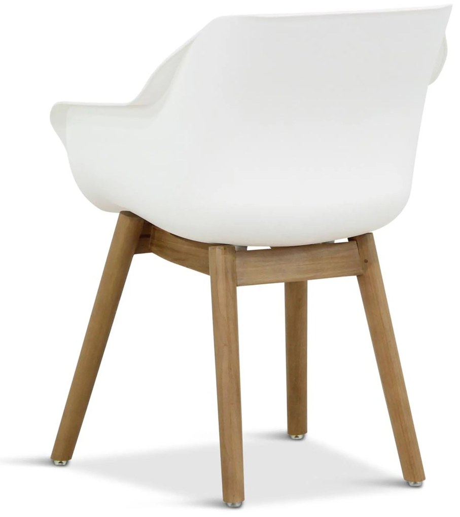 Tuinset Ronde Tuintafel 4 personen 120 cm Kunststof Wit Hartman Sophie