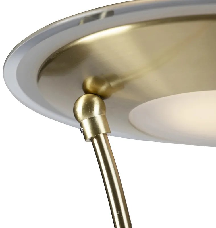 Vloerlamp goud met leesarm incl. LED en USB-poort - Sevilla