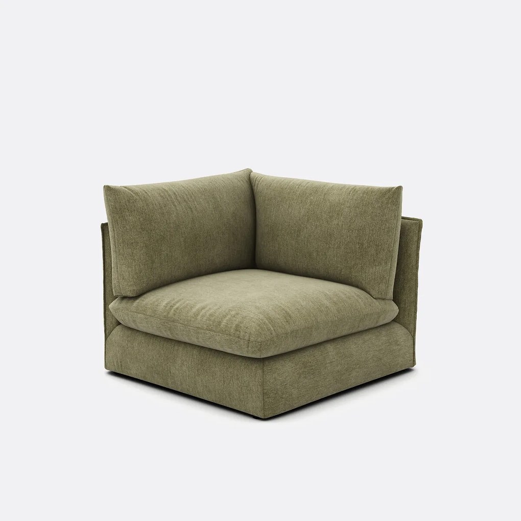 Hoekelement voor modulaire bank, in gemêleerd polyester, Malo