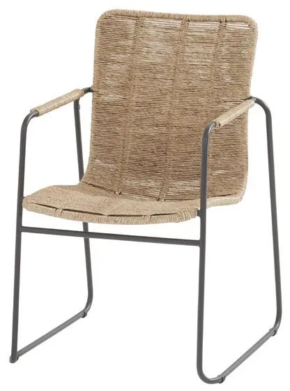 Taste by 4 Seasons Palma eetset naturel met Basso tafel teak blad Ø160 cm * SALE * Tuinset beige weerbestendig