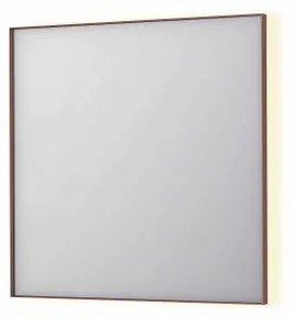 INK SP32 spiegel - 80x4x80cm rechthoek in stalen kader incl indir LED - verwarming - color changing - dimbaar en schakelaar - geborsteld koper 8410044