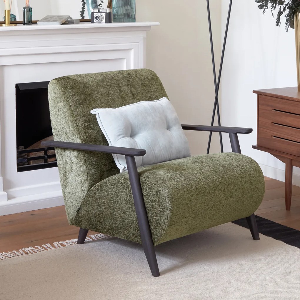 Kave Home Meghan Retro Fauteuil Groen Chenille