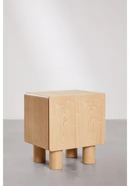 Pakket Van 2 Nachtkastjes In Mdf En Gumeri Fineer Natuurlijk Hout - Sklum