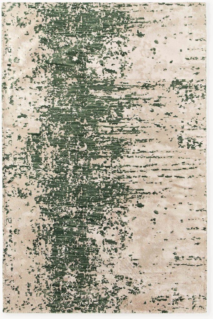 Handgeweven wollen vloerkleed Cynthia met abstract patroon