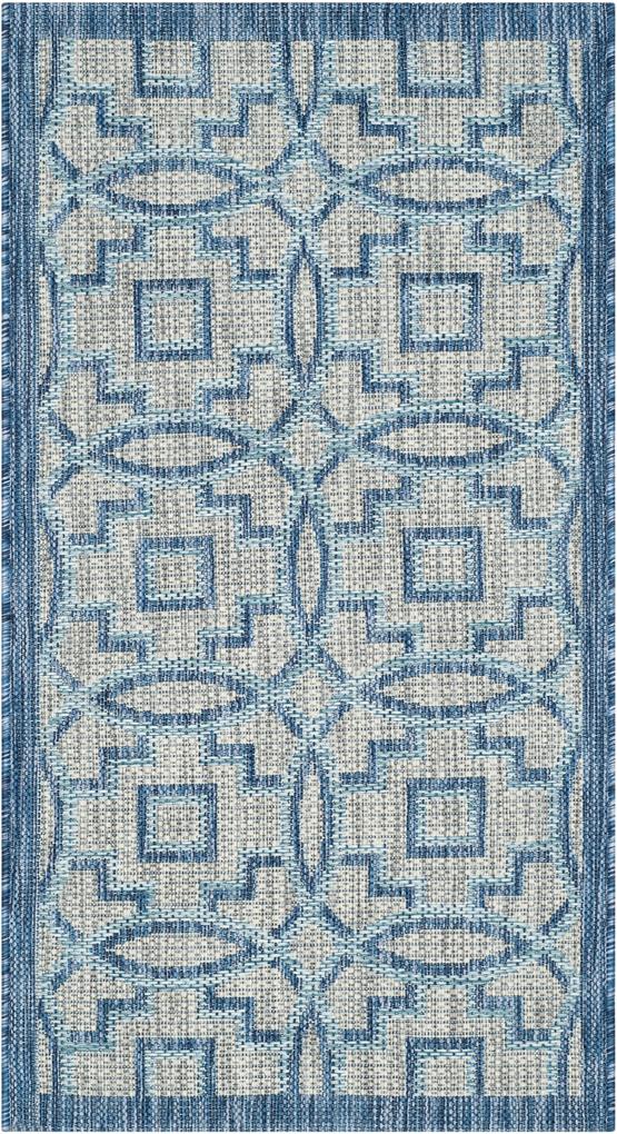 Safavieh | In- & outdoor vloerkleed Jade 200 x 300 cm grijs, marineblauw vloerkleden polypropyleen vloerkleden & woontextiel vloerkleden