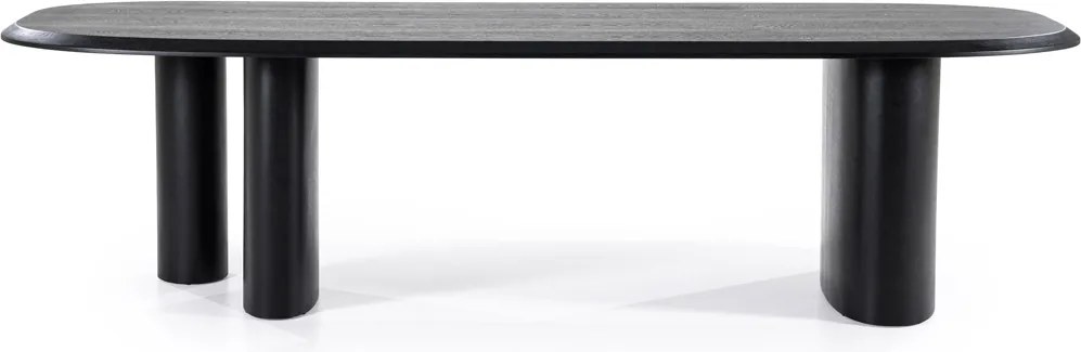 Organische Vorm Eettafel Zwart Hout 300x120 Cm - 300 X 120cm.