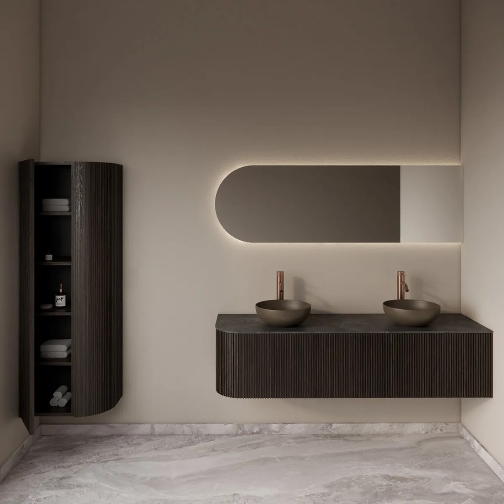 Gliss Design Alluro kolomkast 160cm met ronding rechts ebony
