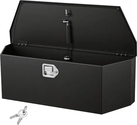 VEVOR Trekhaakbox voor vrachtwagens, 914 x 314 x 305 mm, gemaakt van staal, 50 kg draagvermogen, gereedschapskist met slot en sleutels, aanhangerbox voor laadbakken van pick-ups, campers, SUV's, terreinwagens, zwart