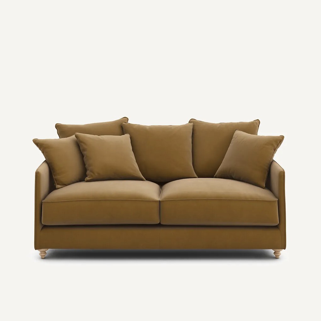 3-zits compacte slaapbank in linnen fluweel, LAZARE