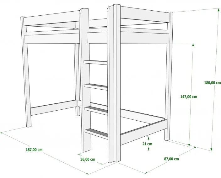 Kinderen Blauw Hoogslaper - Bobby Voor Kinderen Kinderen Junioren 5059914014103 Children's Beds Home, 160x80, Geen Children's Beds Home Dennenhout