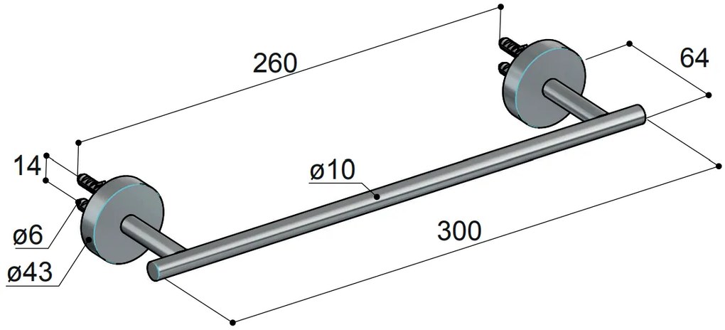 Hotbath Archie handdoekhouder 30cm koper geborsteld PVD