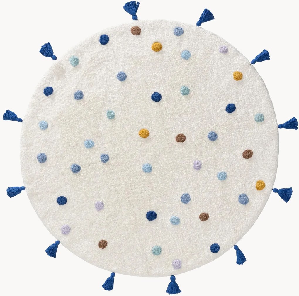 Rond kindervloerkleed Fiete, handgetuft, wasbaar