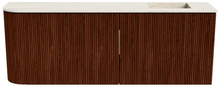Mondiaz Joya DLux 110cm toiletmeubel ronding links ruby met wastafel faye rechts zonder kraangat meli