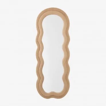 Onregelmatige Wandspiegel 60x160 Cm Bekleed Evelyn Chenille Oranje – Perzik - Sklum